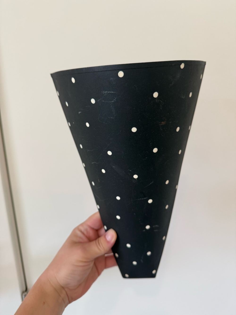 Black Polka Dot Wall Pocket Vase - Decorative Home Accent